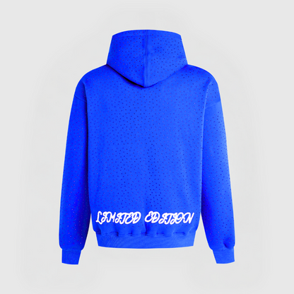 TIDLÖS RHINESTONE HOODIE - BLÅ