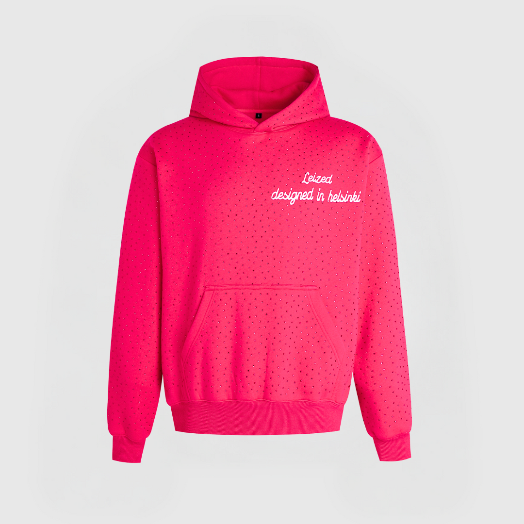 TIDLÖS RHINESTONE HOODIE - ROSA