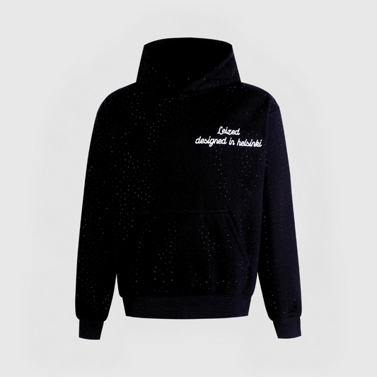 TIDLÖS RHINESTONE HOODIE - SVART