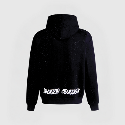 TIDLÖS RHINESTONE HOODIE - SVART